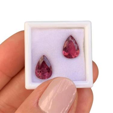 Imagem de Turmalina Rubelita Gota Par 3,84ct - ENE2ESE