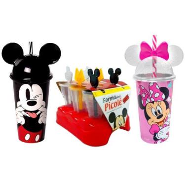 Imagem de Kit Disney com Copo da Minnie e Mickey com Orelhas e Formas de fazer d