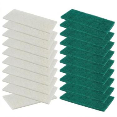 Imagem de Kits Fibra Limpeza 42x13 Plus Gigante Refil Suporte LT Branca Verde Li