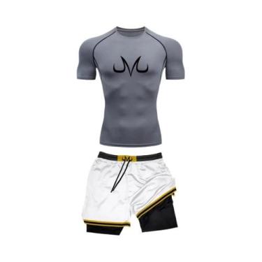 Imagem de Conjunto De Treino Masculino Com Estampa De Anime, Calças De Compressã