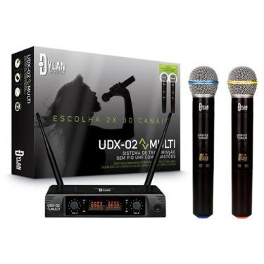 Imagem de Microfone sem fio dylan udx02 uhf c/2 microfone bastao c/display digit