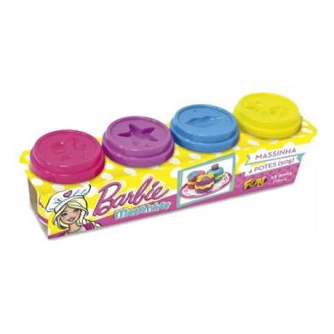 Imagem de Massinha de modelar barbie conjunto com 4 potes - fun f0012-6