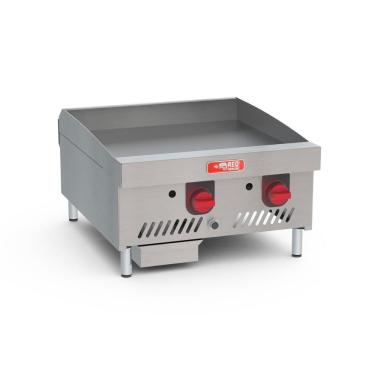 Imagem de Chapa de Fritura a Gás GLP CHEXP455-G19 com 2 Queimadores e Gaveta Coletora Prata Red Chameleon