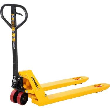 Imagem de Paleteira Hidráulica PDP 205 2 Toneladas com Roda Dupla de Poliuretano Amarelo e Preto Vonder