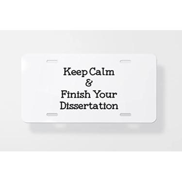 Imagem de Capa para placa de licença Keep Calm Finish Your Dissertation - Capa para placa de carro nova para carro - Capa para moldura da placa de carro 15 x 30 cm