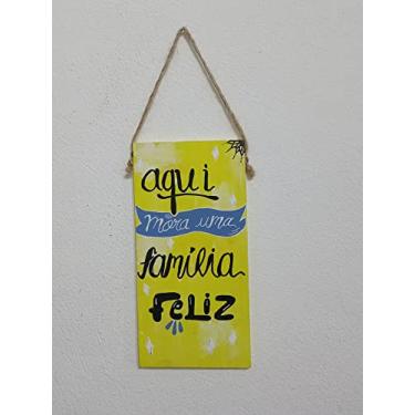 Imagem de Placa Artesanal Decorativa - Família feliz