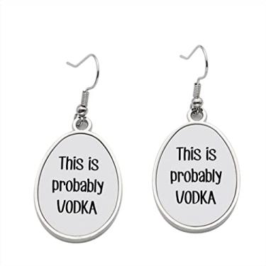 Imagem de Brinco This Is Probably Vodka - Brincos com pingente para meninas - Presente de festa de aniversário dos namorados