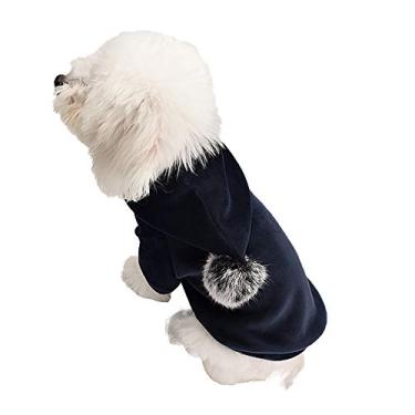 Imagem de Yajun Casaco de inverno para cães com capuz para animais de estimação, pulôver para uso ao ar livre roupas quentes para o inverno frio, preto, GG