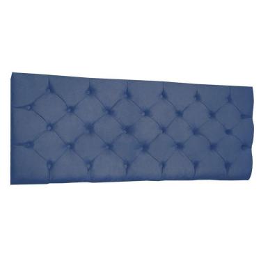 Imagem de Cabeceira Painel Capitonê Queen 1,60m Jade Suede - Pallazio Cor Azul Marinho