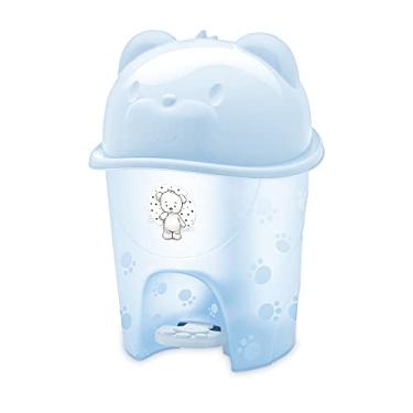 Imagem de Lixeira Infantil com Pedal Fofura 6, 5 Litros Fofura Translúcida, Adoleta Bebê, Azul
