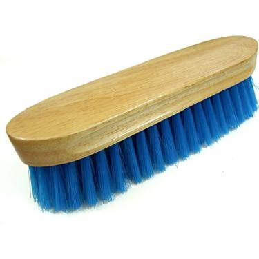 Imagem de Intrepid International Escova Bedford Blue Horse 23 cm - Escova de cerdas de nylon com bloco de madeira para cuidados com cavalos e kit de cuidados com cavalos - Cerdas médias a macias