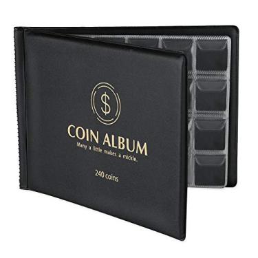 Imagem de MUDOR Álbum porta-moedas para colecionadores, coleção de moedas com 240 bolsos, material de escritório