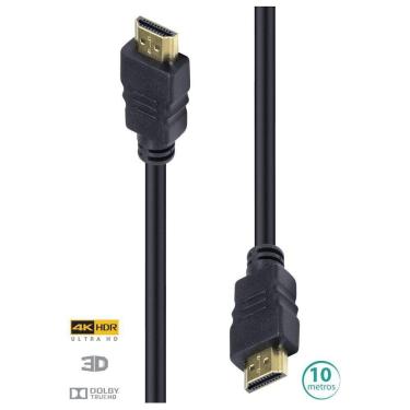 Imagem de Cabo Hdmi 2.0 4K Ultra Hd 3D Conexão Ethernet 10 Metros - H2