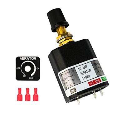 Imagem de Besramtic Temporizador Ajustável para Aerador de Barco, 12 Volts, 10A, Preto
