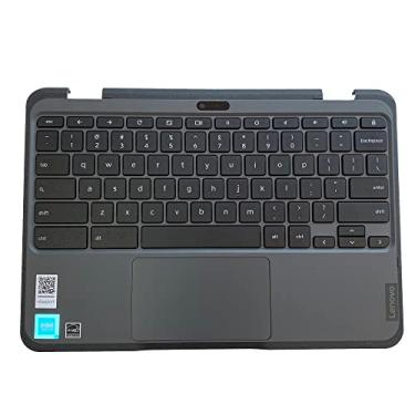 Imagem de LTPRPTS Peça de montagem de teclado de apoio de mão para laptop de substituição para Lenovo Chromebook 500E 3th 5M11C88952 preto (WFC)