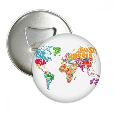 Imagem de Mutlicolour Mapa Mundial Países Nome Abridor de Garrafas Imã de Geladeira Emblema Multifuncional