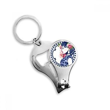Imagem de Cultura Chinesa Flor Mulher Alicate Anel Chaveiro Abridor de Garrafas Cortador