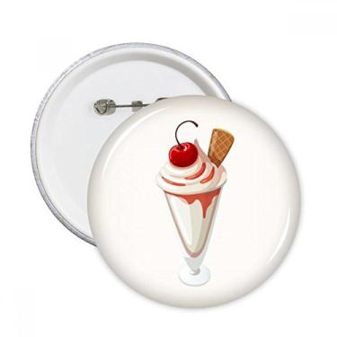 Imagem de Cherry Cônica Copo Doce Sorvete Alfinetes Redondos Emblema Botão Decoração Acessório 5pcs