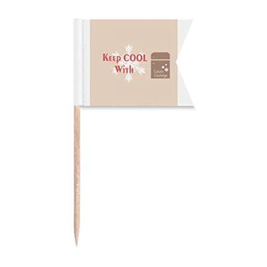 Imagem de Slogan eleitoral Mantenha a geladeira fresca, bandeiras de palito de dentes, marcação de rotulagem para bolo de festa, prato de queijo