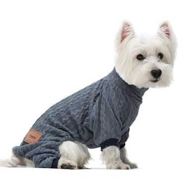Imagem de Suéteres de inverno Fitwarm gola rolê tricotado para cães roupas de inverno jaquetas de animais de estimação roupas de gato azulFitwarm XS azul Fwturtleneck_knittedblue_XS_A8308