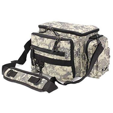 Imagem de Mochila de pesca Mochila de armazenamento Mochila de armazenamento Equipamento de pesca à prova d'água Saco de equipamento de pesca multifuncional para acampamento, caminhada, pesca e caça