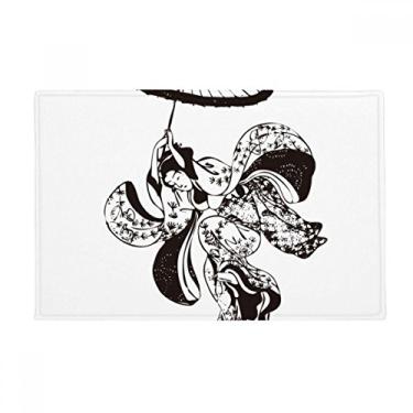 Imagem de DIYthinker Tapete antiderrapante para porta de banheiro com ilustração de guarda-chuva japonês