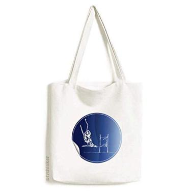 Imagem de Bolsa de lona para esportes de inverno com estampa de esquis, bolsa de compras casual