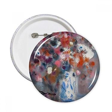 Imagem de Flores coloridas XJJ pintura a óleo pinos redondos distintivo decoração roupas 5 peças presente