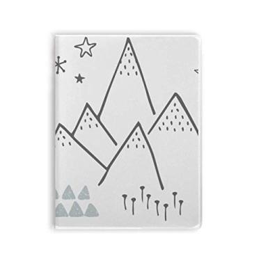 Imagem de Caderno de folhas de montanha com estampa de estrelas, capa macia