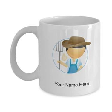 Imagem de Caneca de fazendeiro personalizada, copo de café de fazenda, ideia de presente de fazendeiro, copo de fazendeiro personalizado, caneca de café de 325 ml
