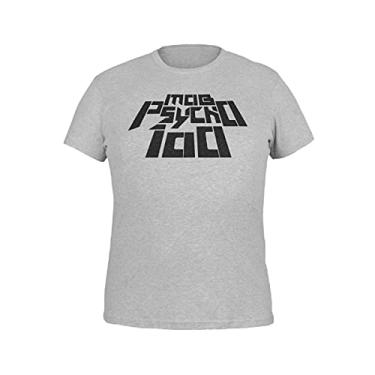 Imagem de Camiseta Estampada Mob Psycho Anime Camisa Masculina Cinza Tamanho:M