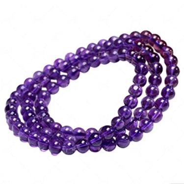 Imagem de THUHIL Pulseira de ametista uruguaia natural 6A pulseira de ametista roxa grossa pulseira de três voltas