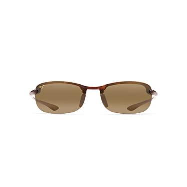 Imagem de Maui Jim Óculos de sol masculinos e femininos Makaha polarizados sem aro, Tartaruga/bronze Hcl polarizado, Large