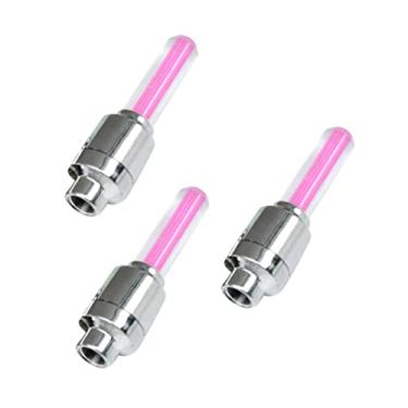 Imagem de CRAFTHROU 4 Pçs Válvula De Pneu Luzes De Válvula De Pneu Luz De Pneu Acessórios De Ciclismo Luzes De Bicicleta LED Bico De Gás Lâmpada De Luz De Roda Luz De Roda Rosa LED Raios Se