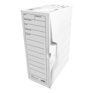 Imagem de 10 Caixa Arquivo Morto Organização Ofício Polionda Plástico - Branco