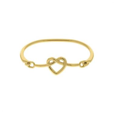 Imagem de Bracelete Articulada Feminina E Masculina Laço De Coração Ouro 68mm La