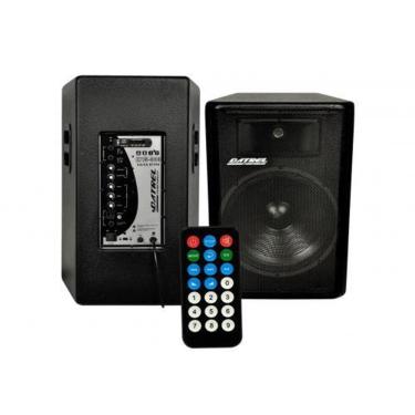 Imagem de Kit Caixa Ativa Passiva Datrel Falante 15 600W + Cabo Bivolt