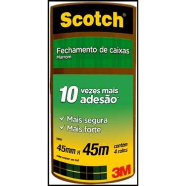 Imagem de Scotch, 3M, Fita de Empacotamento, Marrom, 45mm X 45m, 4 unidades