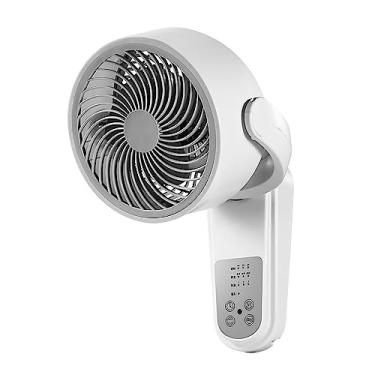 Imagem de Ventilador de parede Ventiladores de circulação de ar para cozinha doméstica com controle remoto Ventiladores elétricos 90° Oscilante Ajustável Inclinação Refrigerador de Ar com Temporizador de 3 Velocidades, Branco, 370 * 220 mm