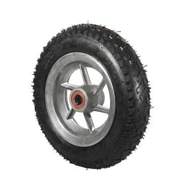 Imagem de Roda Alumínio Aro 8'' + Pneu 3,25 + Camara Ar Carrinho de Mão Carga Carriola Completa