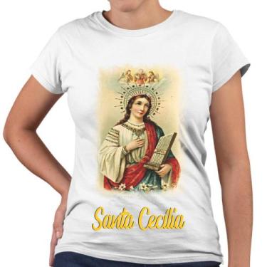 Imagem de Camiseta Baby Look Santa Cecília Religiosa Igreja - Web Print Estampar