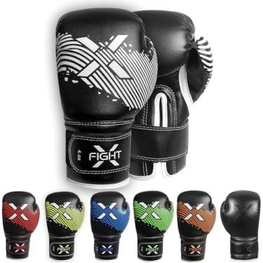 Imagem de Luvas de boxe infantis FightX Junior 4 onças, 6 onças Luvas de boxe de treinamento para meninas e meninos Conjunto de luvas de boxe de lutador de MMA para crianças (preto/branco, 4 onças)
