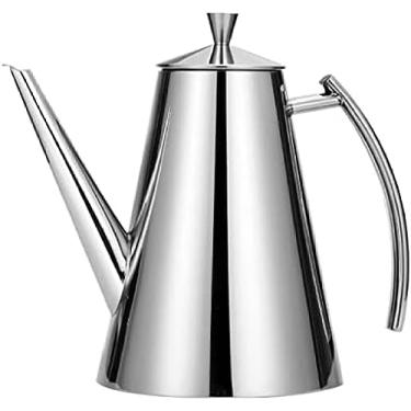 Imagem de Distribuidor de azeite preto fosco, gotejamento de aço inoxidável requintado sobre chaleira de café com bico longo e estreito, jarro de café pescoço de ganso para escritório doméstico -,120