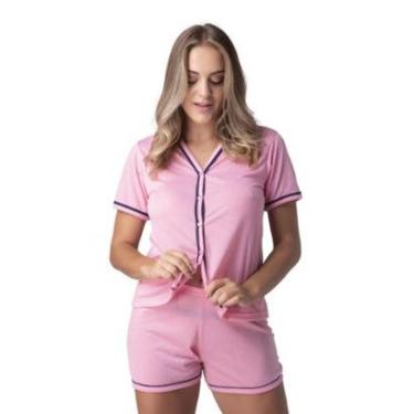 Imagem de Baby Doll Blogueira Aberto Amamentação Botão Pijama Americano-Feminino