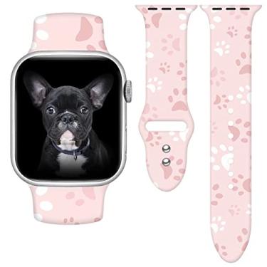 Imagem de Pulseira de relógio esportivo Dog Paws compatível com Apple Watch 38 mm, 40 mm, 41 mm, pulseiras de silicone substituíveis para iWatch Séries SE 7 6 5 4 3 2 1