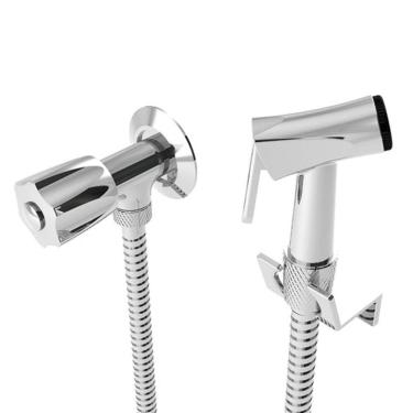 Imagem de Ducha higiênica luxo metal cromado com flexível inox c-50