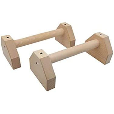 Imagem de Conjunto de parallettes de madeira com 2, suporte de barras push up, barra de suporte de mão de carga, barras de ginástica, barras paralelas de calistenia yoga fitness 50 cm 30 cm, cor de