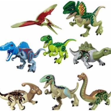 Imagem de Blocos De Montar Jurássico Velociraptors Kit 8 Dinossauros
