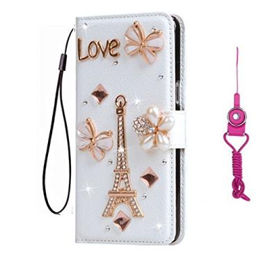 Imagem de Capa para Sony Xperia XA Ultra, Sony Xperia C6 Ultra, Bling Crystal Diamonds Couro PU Flip Slots Carteira Capa Capa para Sony Xperia XA Ultra/Xperia C6 Ultra