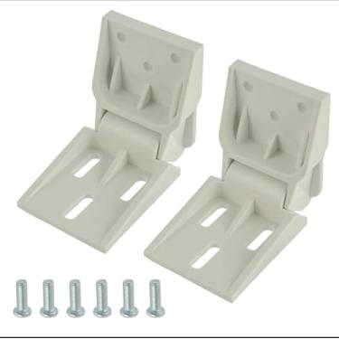 Imagem de BOSHCHEN 2 peças de dobradiça de plástico compatível com Haier Freezer 3 furos dobradiça dobrável para porta do freezer contrapeso universal 95-110 graus pequenas dobradiças para geladeira peças de